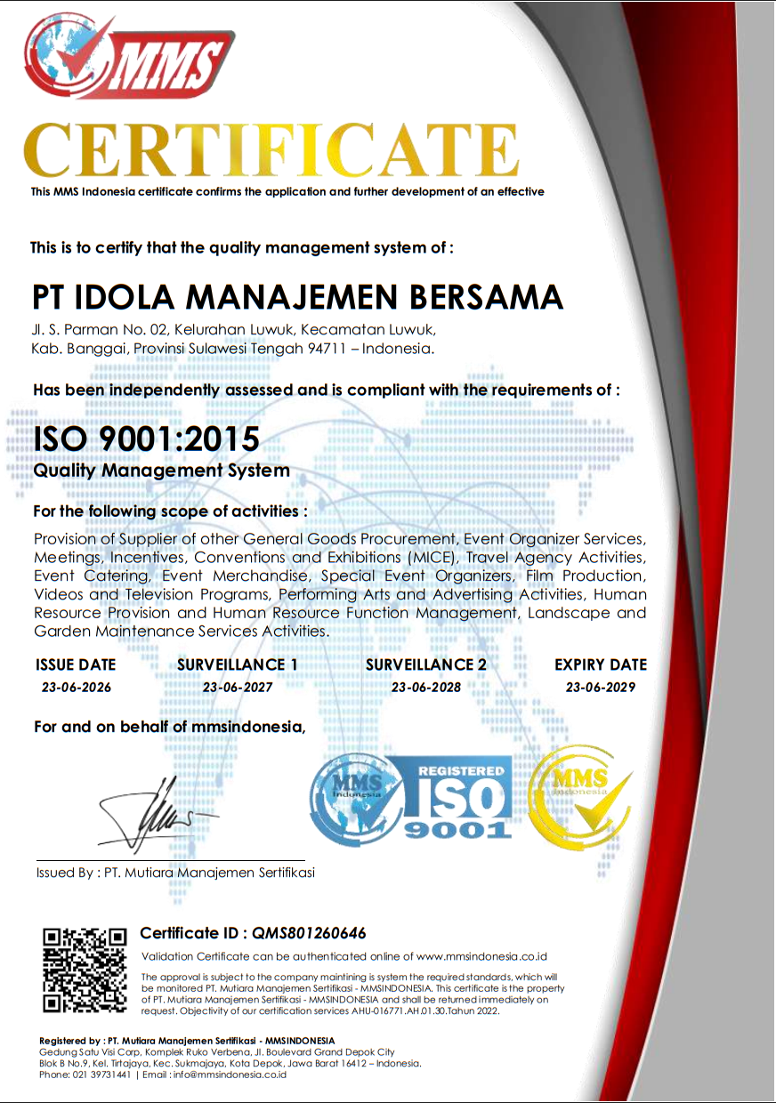 Taxpayer Identification Certificate (NPWP) - PT Idola Manajemen Bersama